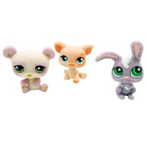 Littlest Pet Shop Collectible Figures Trio Panda Pig & Bunny 828 622 899 LPS Toy